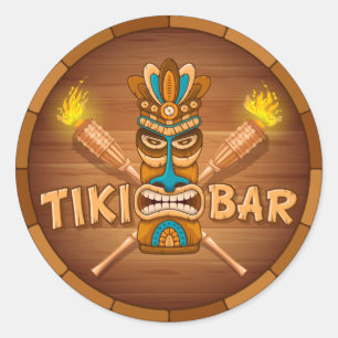 Tiki Bar Classic Round Sticker
