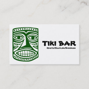 Tiki Bar - Dk Green, Black & White Business Card