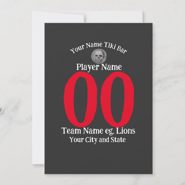 Tiki Bar number name city state slogan T-Shirt Invitation (Front)