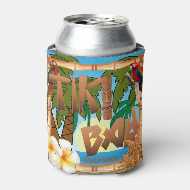 Tiki Bar Party Can Cooler (Can Front)
