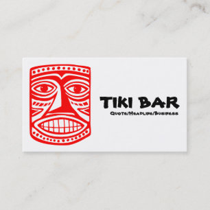 Tiki Bar - Red, Black & White Business Card