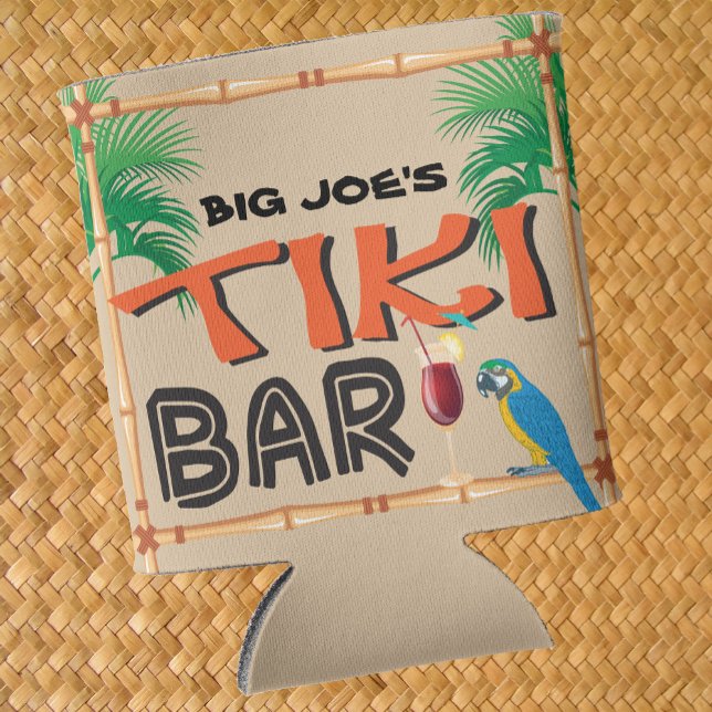 Tiki Bar with name parrot palm trees Cooler (Creator Uploaded)