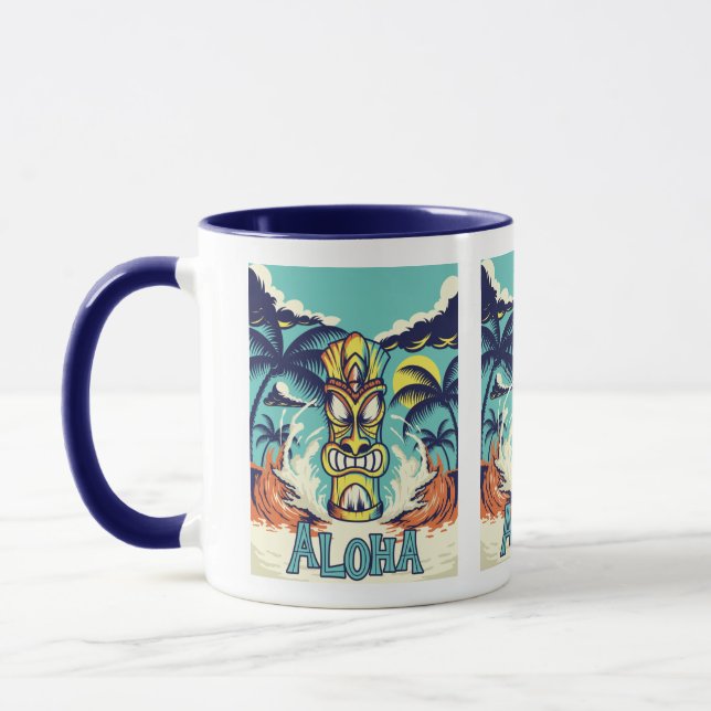 Tiki Beach Aloha  Mug (Left)