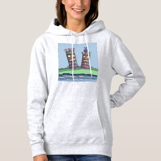 Tiki Bird Plum Hoodie (Front)