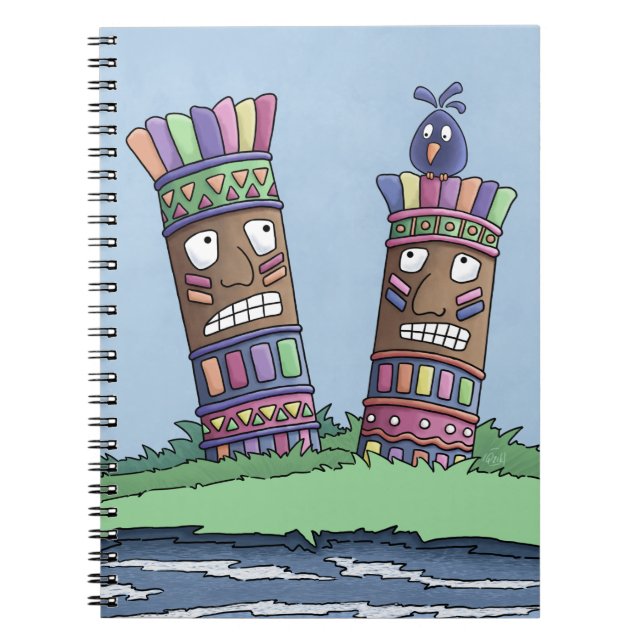 Tiki Bird Plum  Notebook (Front)