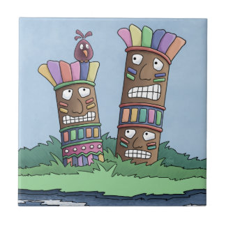 Tiki Bird Rosebud Ceramic Tile