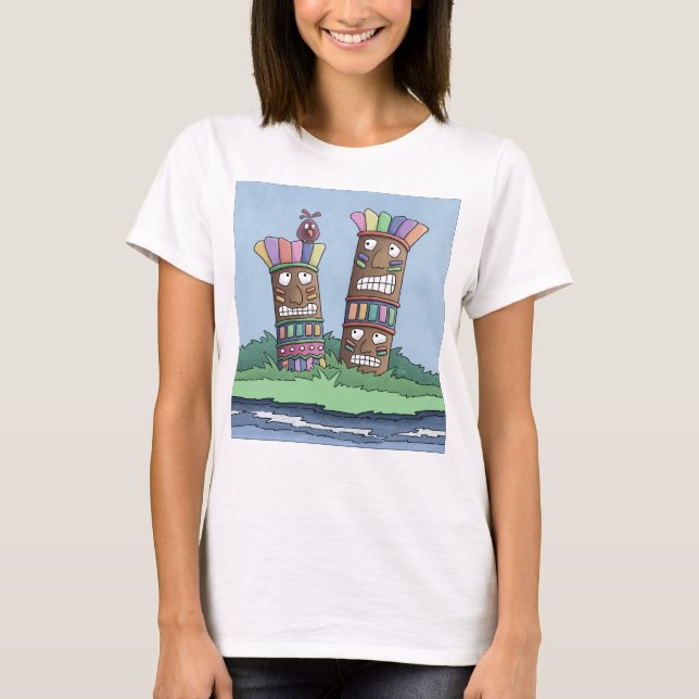 Tiki Bird Rosebud     T-Shirt (Front)