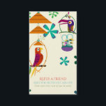Tiki Birds Birthday Party Vintage Refer a Friend Referral Card<br><div class="desc">Tiki Birds Birthday Party Vintage Refer a Friend Card.</div>