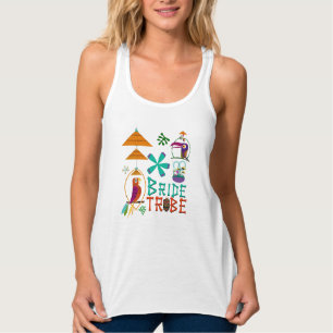 Tiki Birds Modern Vintage Retro BRIDE TRIBE Custom Singlet