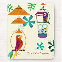 Tiki Birds Vintage Retro Art Personalised Custom