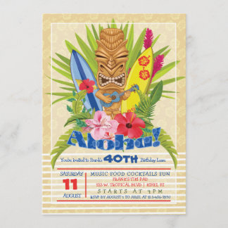 Tiki Birthday Party Invitation