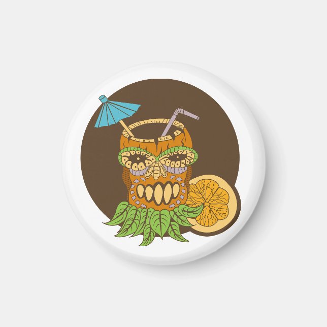 Tiki Cocktail, Funny Magnet (Front)