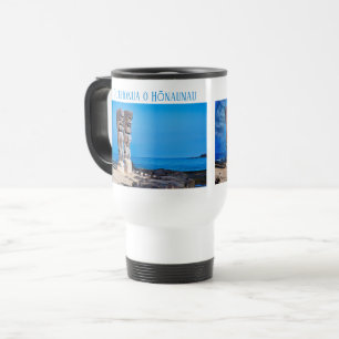 Tiki Couple & Spirits, Big Island, Hawaii, Travel Mug