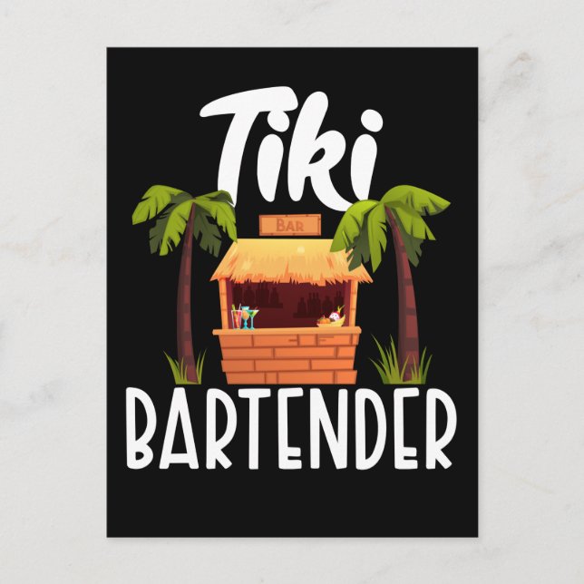 Tiki Hawaii Bartender Funny Tahitian Drink Mixer Postcard (Front)