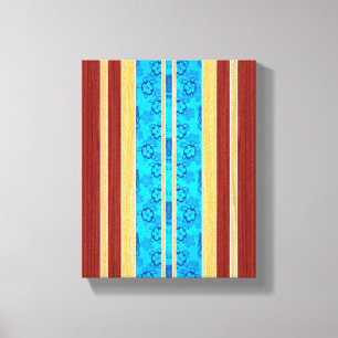 Tiki Hawiian Faux Wood Surfboard Canvas Print