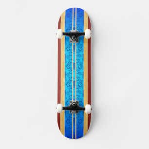 Tiki Hawiian Faux Wood Surfboard Skateboard