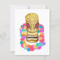  Tiki Head Hawaiian Lei