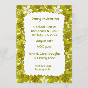 Tiki Hibiscus Invitation