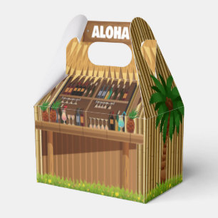 Tiki Hut Bamboo Aloha Island Dive Bar Favour Box