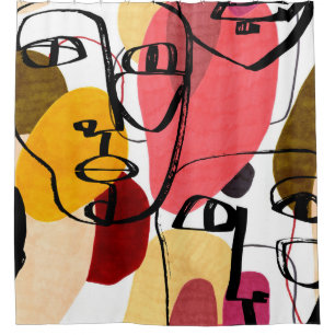 Tiki Idols Palm: Vintage Design Shower Curtain