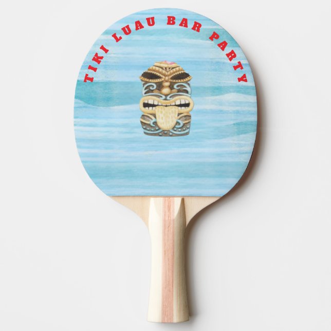 tiki luau tropical island beach  ping pong paddle (Front)