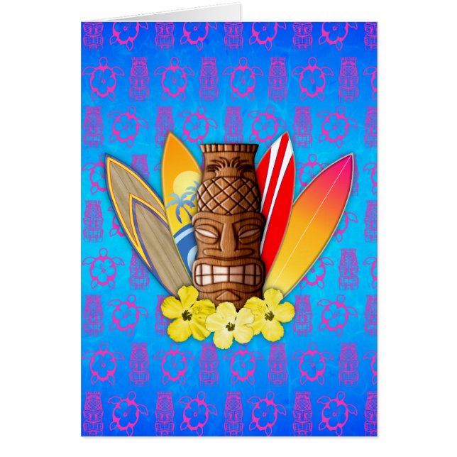 Tiki Mask And Surfboards (Front)