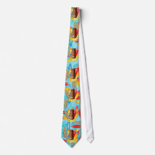 Tiki Mask And Surfboards Tie