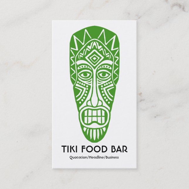Tiki Mask - Avocado on White Business Card (Front)