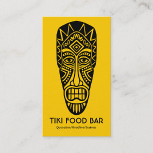 Tiki Mask - Black on Amber Business Card