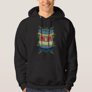 Tiki Mask Hawaiian Statue Tropical Luau Polynesian Hoodie