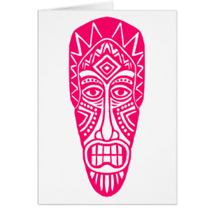 Tiki Mask - Neon Red