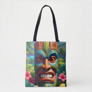 Tiki Mask Tote Bag