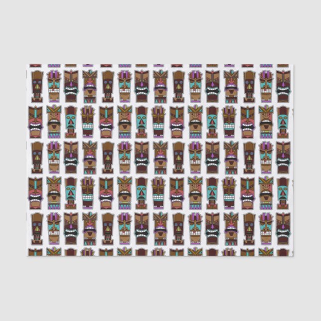 Tiki Masks Pattern Tissue Paper (Front)