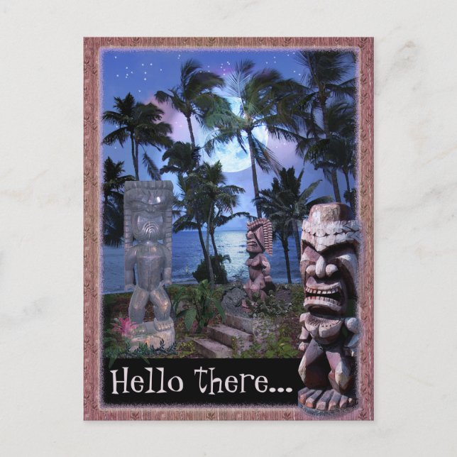 Tiki Moon (customisable) Postcard (Front)