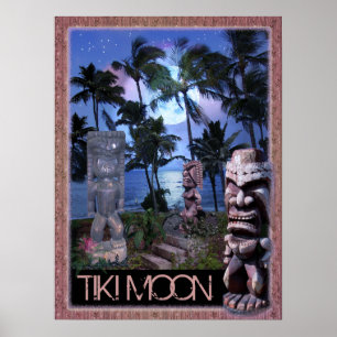 Tiki Moon Poster