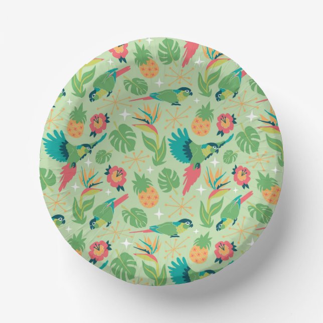 Tiki Parrot Paper Plate (Front)