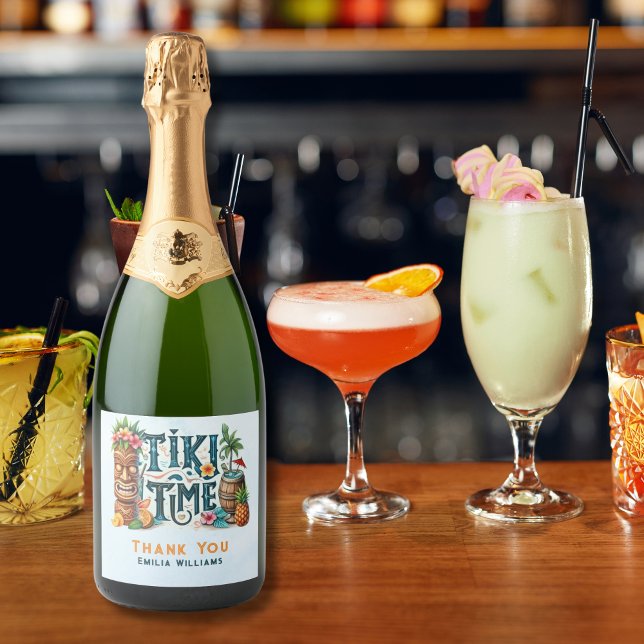 TIKI Party Personalised Custom Sparkling Wine Label (Creator Uploaded)