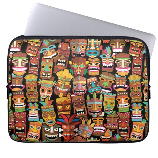 TIKI Pattern 4 Laptop Sleeve (Front)