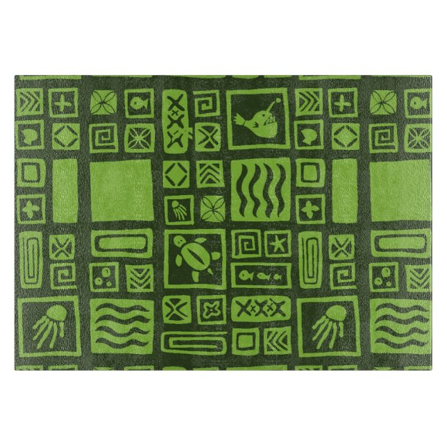 Tiki Pattern Cutting Board (Front)