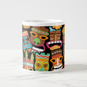 Tiki Pattern Large Coffee Mug