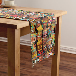 Tiki Pattern Long Table Runner