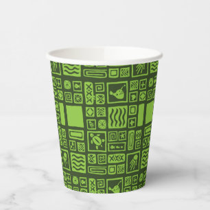 Tiki Pattern Paper Cups