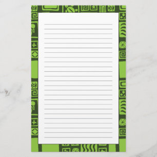 Tiki Pattern Stationery