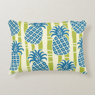 Tiki Pineapple Bamboo Stripes Pattern Decorative Cushion