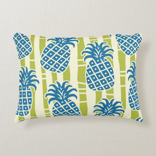 Tiki Pineapple Bamboo Stripes Pattern Decorative Cushion (Front)