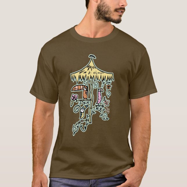 Tiki Room Birds by Tiki tOny T-Shirt (Front)