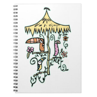Tiki Room Birds on a Perch by Tiki tOny Spiral Notebook