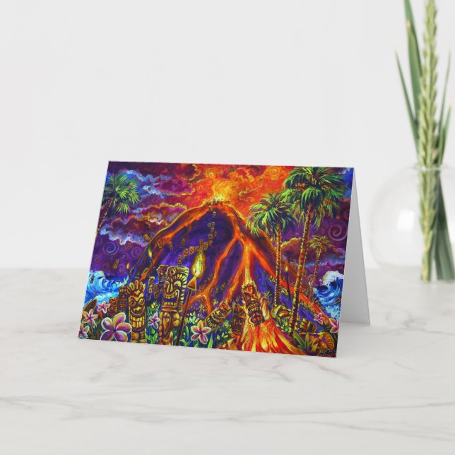 Tiki Sacrifice Greeting Card (Front)