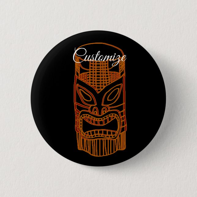 Tiki Sculpture Thunder_Cove 6 Cm Round Badge (Front)