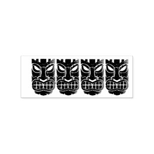 Tiki Sculpture Thunder_Cove Rubber Stamp